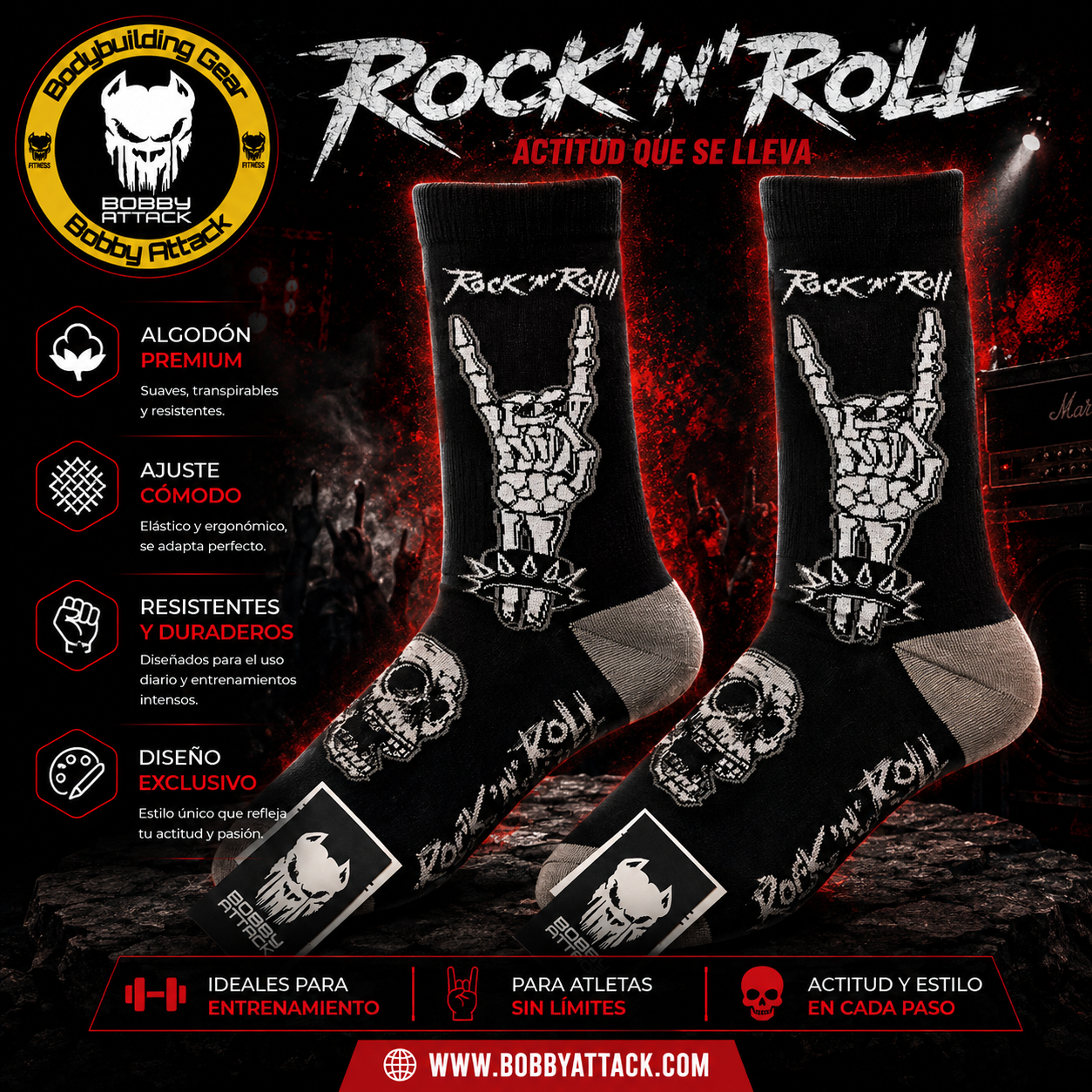 Calcetín hombre Rock and Roll - Imagen 2