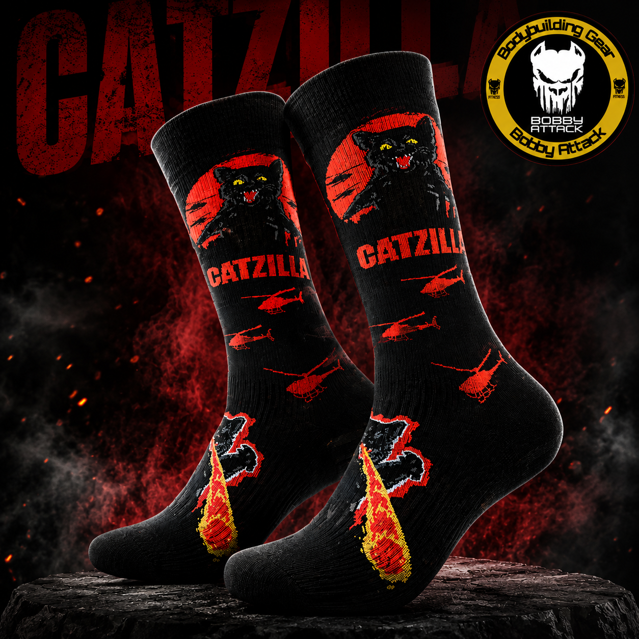 Calcetín hombre Gato Catzilla