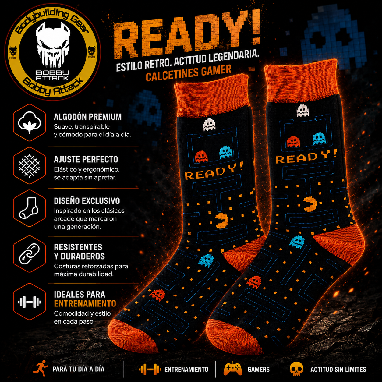 calcetines Pac-Man hombre - Imagen 2