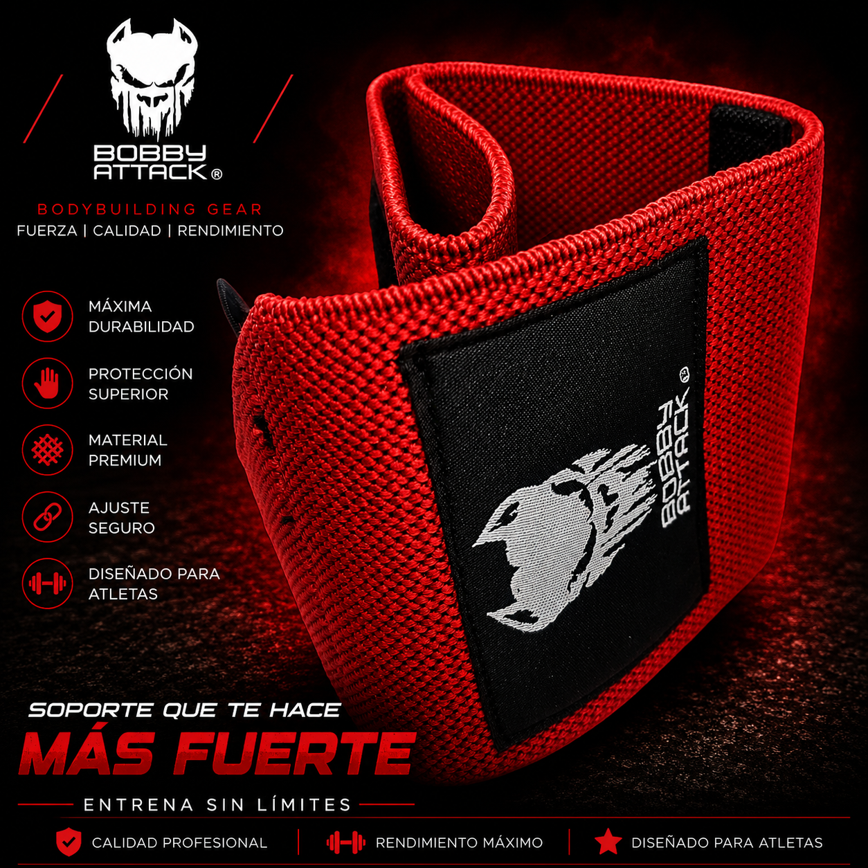 Muñequeras CrossFit Bobby Attack para levantamiento de pesas