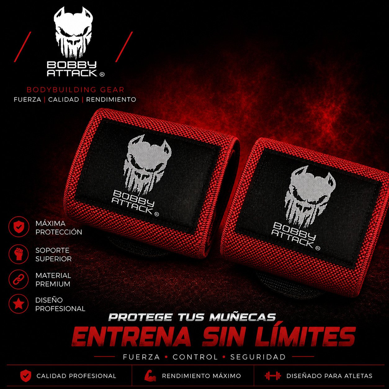 Detalle del velcro de las muñequeras CrossFit Bobby Attack
