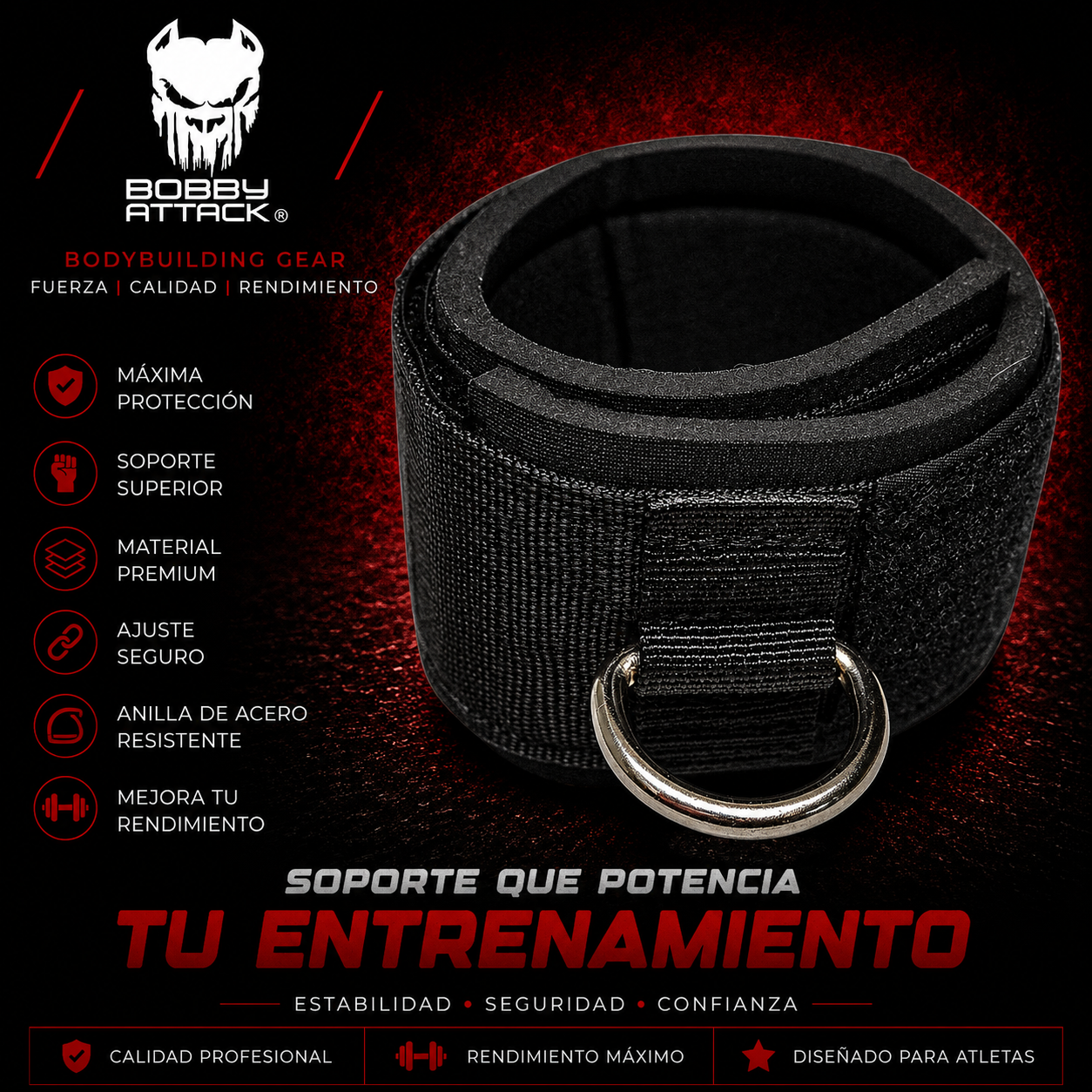Tobilleras Polea Baja Bobby Attack - Imagen 3