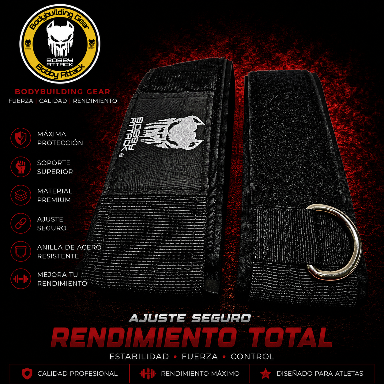 Tobilleras Polea Baja Bobby Attack - Imagen 2