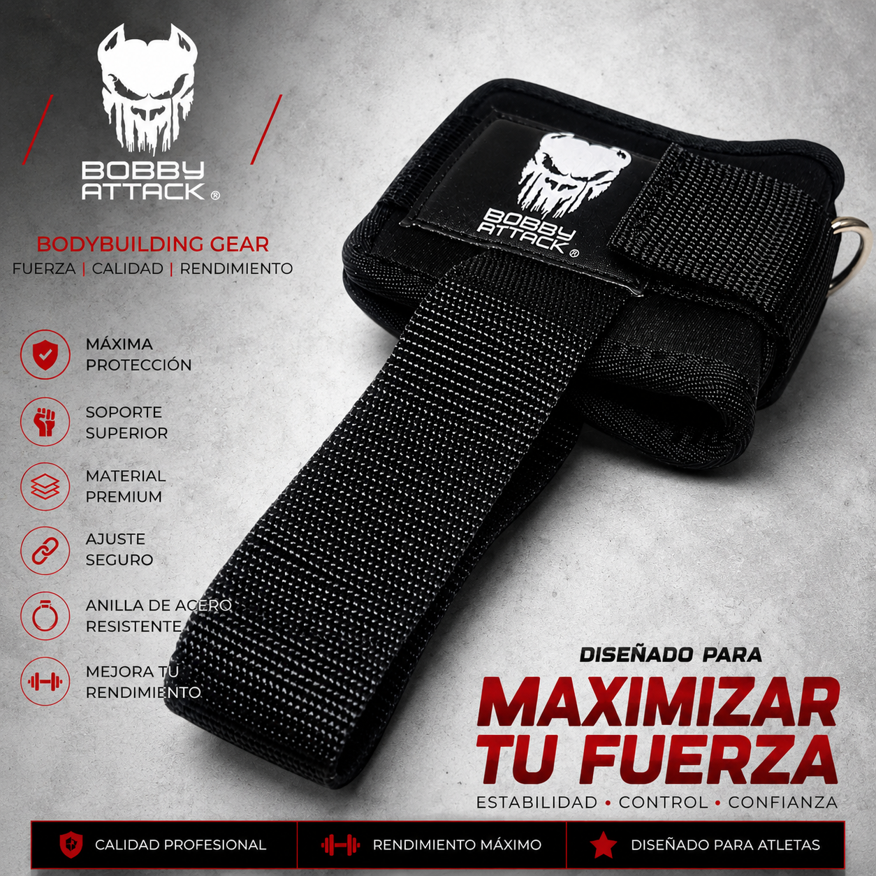 Tobilleras para polea Bobby Attack - Imagen 3