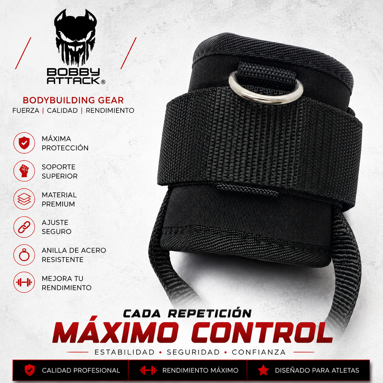 Tobilleras para polea Bobby Attack - Imagen 2