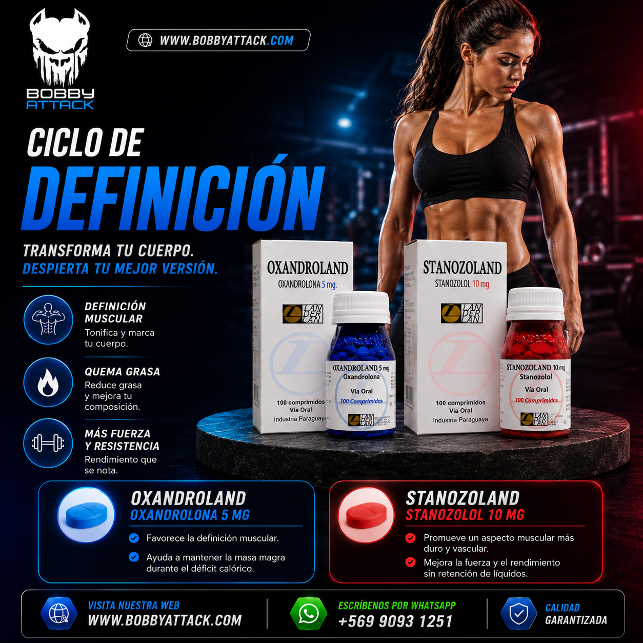 Ciclo Definición Mujeres Estanozolol Oxandrolona - Imagen 2