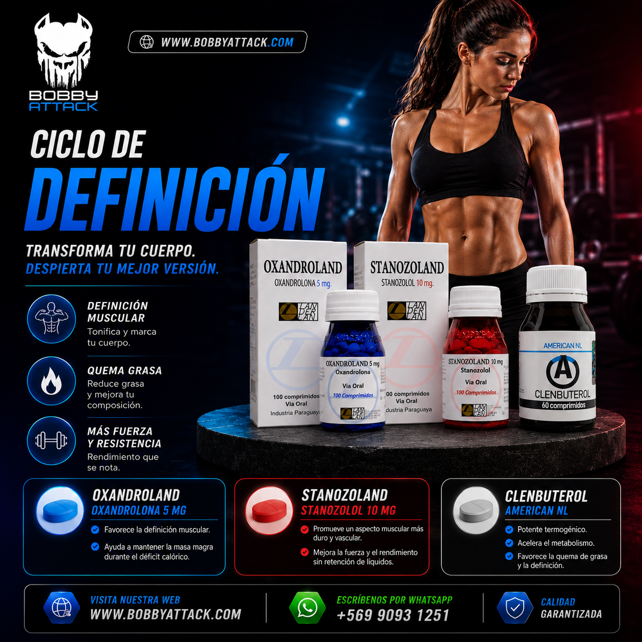 Ciclo Definición Mujeres Oxandrolona Estanozolol y Clembuterol - Imagen 2